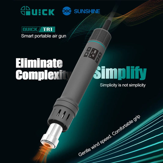 QUICK TR1 Smart Hot Air Gun 1000W Even Heating OLED display One-click Cooling Design for PCB BGA SMD Chip Soldering Repair