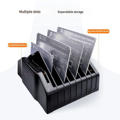 YCS YCS-W08 BGA Reballing Stencil Storage Box for Phone Motherboard Tin Planting Net Organizing Classifying Storage Box