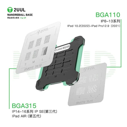 2UUL BH16 Magnetic Dual-Sided NAND Reballing Platform Set for IPhone Android EMMC Qualcomm Hisilicon NAND Flash Chip Repair Tool