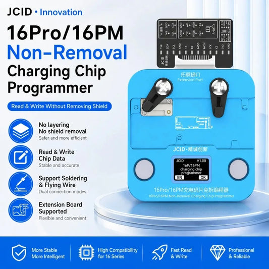 Programador de EEPROM JCID para chip de carga: herramienta de reparación y prueba sin desmontaje para iPhone 16 Pro y 16 Pro Max