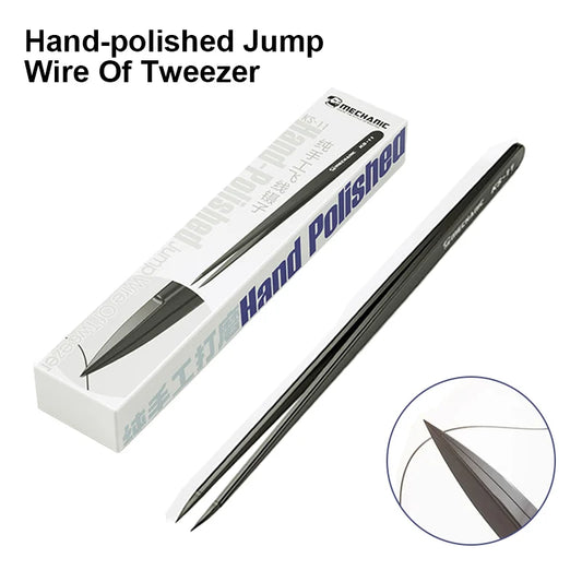 MECHANIC KS-11 Hand-polished Jump Wire Tweezers for Mobile Phone Maintenance High Precision Non-magnetic Ultra-fine Clips