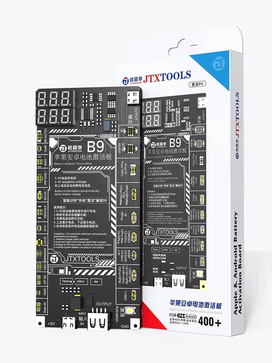JTX B9 Placa de activación de batería de 5V-9V para modelos Ip 6s-17PM Android 400 para herramientas de reparación de teléfonos móviles