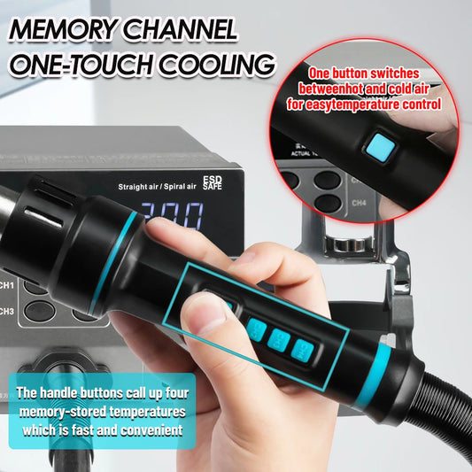 SUGON 8630Pro Pistola de aire caliente de 1300W con pantalla digital Estación de retrabajo de aire caliente Pistola de calor para soldar Estación de desoldado BGA Herramienta de reparación SMD