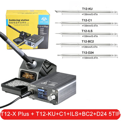 OSS T12-X PLUS Soldering Station Electronic Soldering Iron With T12 Tips For PCB Repair Phone Board Welding Repair Tools
