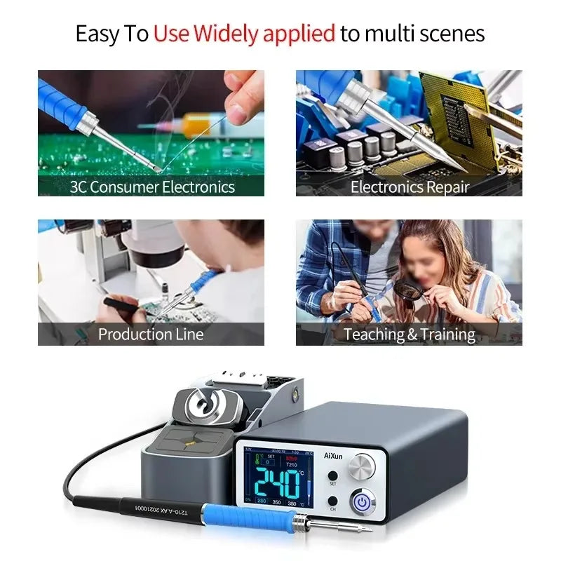 Aixun 200W T3A Intelligent Soldering Station with Electric Soldering Iron T12 T245 936 Handle Welding Tips for SMD BGA Repair