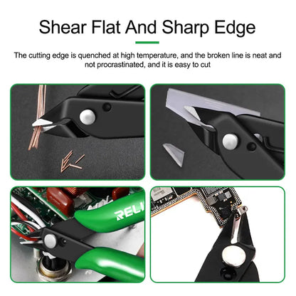 RELIFE RL-113 Precision Diagonal Side Cutting Pliers Cable Wire Cutter Electronic Repair Hand Tools