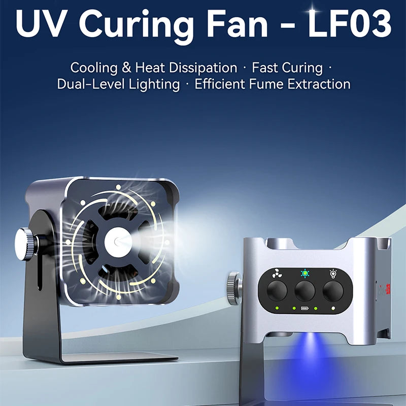 Ventilador de curado UV AIXUN LF03 4 en 1 Refrigeración Disipación de calor Curado rápido Iluminación de doble nivel Extracción de humos Para ventilador de reparación de teléfonos