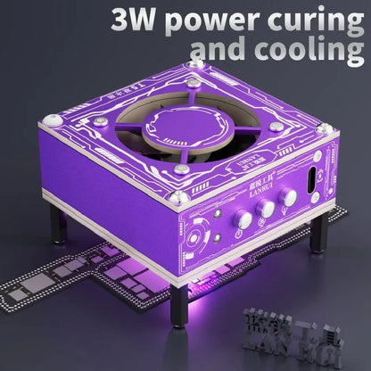 Lanrui T5 UV Lamp Cooling Fan for Mobile Phones Repair 3W Curing & Heat Dissipation 3-Speed Adjustable with PD Fast Charge Tools