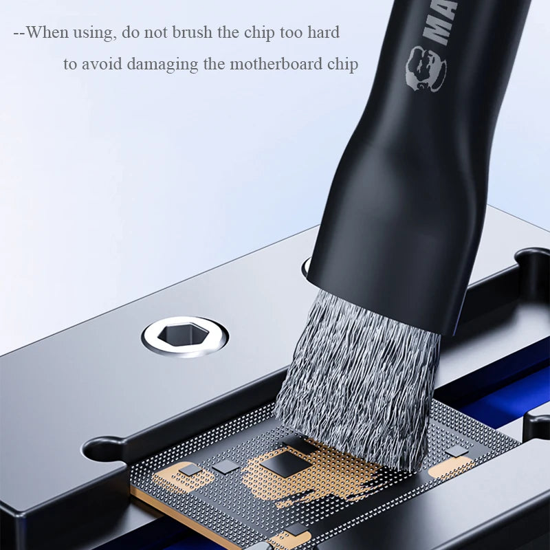 MECHANIC Steel/Fur Cleaning Brush for Smartphone Tablet PC Motherboard Chip Glue Removal Clean Dust Phone Repair Tools