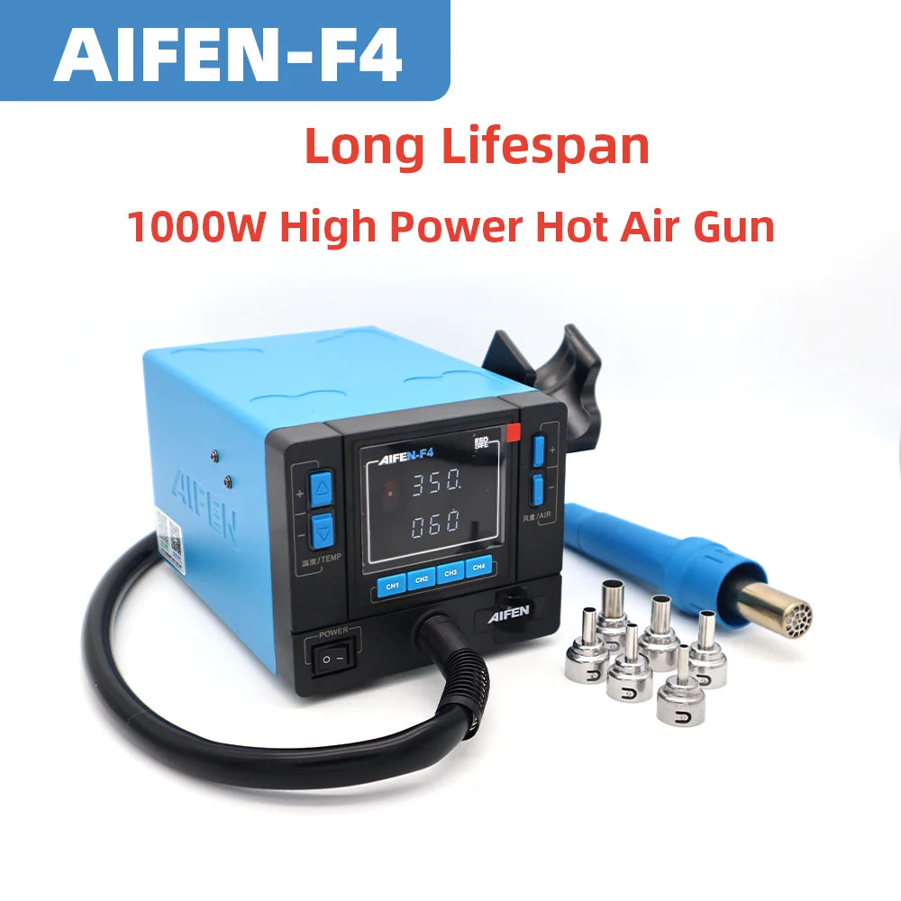 AIFEN F4 Hot Air Gun Rework Station 1000W High Power Phone Repair Welding Tools for Electronic Component Soldering