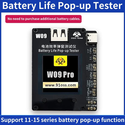 OSS W09 Pro V3 Battery Efficiency Pop up Tester Mobile Phone 11-15 PM No Need External Cable Battery Data Modify Tool