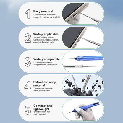 RELIFE TX1 Sliding Thread Screw Drill Bit Set for Phone Repair Extra-hard Alloy Material Quickly Remove The Slipped Screws