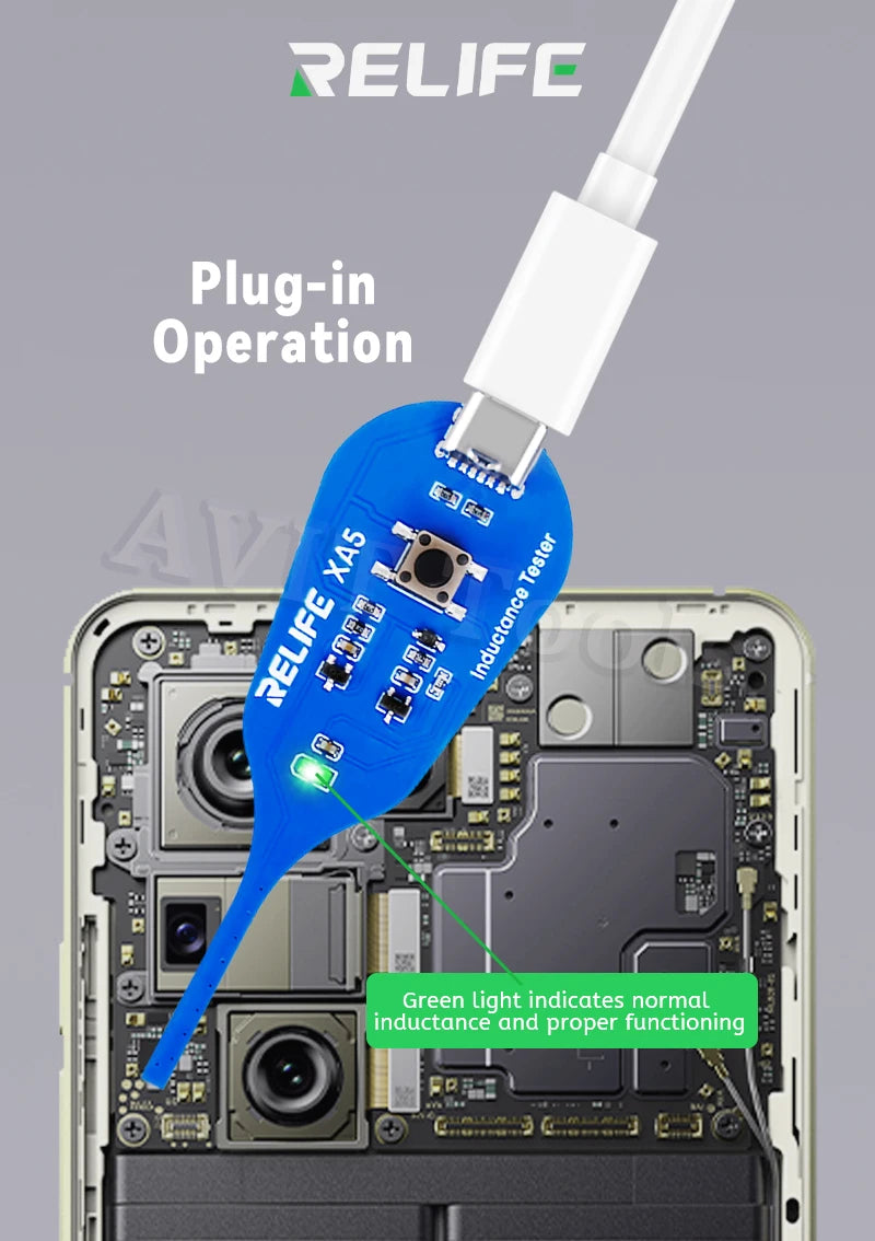RELIFE XA5 Motherboard Coil Tester Inductor Detector Tool for PC Repair Electromagnetic Induction Quick Fault Check