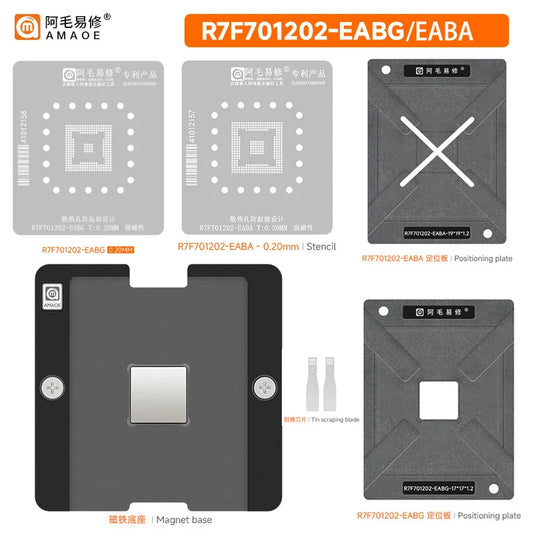 Kit de plataforma de reballing magnético BGA para MPU automotriz AMAOE Renesas R7F701202 EABG / EABA