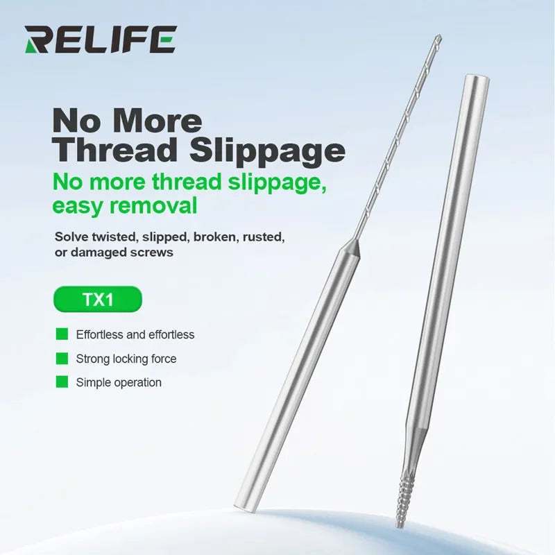 RELIFE TX1 Sliding Thread Screw Drill Bit Set for Phone Repair Extra-hard Alloy Material Quickly Remove The Slipped Screws