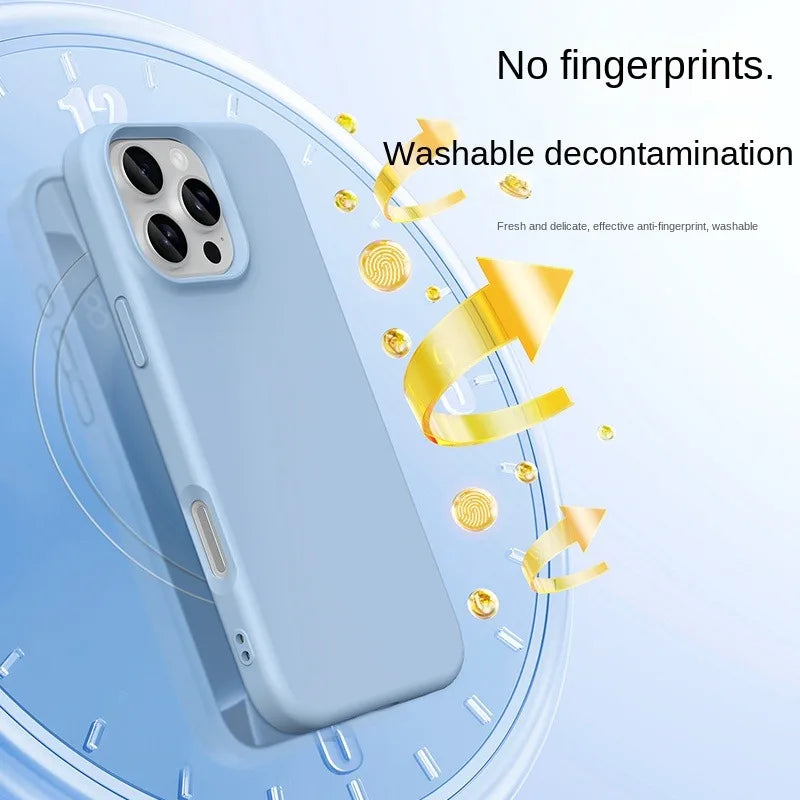 Original Liquid Silicone For Magsafe Magnetic Case For iPhone 18 17 Air 16 E 15 14 13 Pro Max Plus Charging Skin-friendly Cover