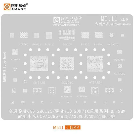 Plantilla BGA AMAOE MI1-MI19 Xiaomi/Redmi