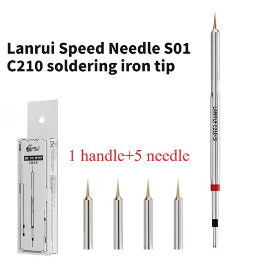 LANRUI S01 C210 Mango de soldadura con 5 puntas de aguja