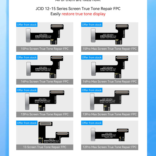 Convertidor de sensibilización de pantalla y programador JCID V1SE para iPhone 11 12 13 14 15 16 17 Pro Max LCD True Tone Reparación de color original