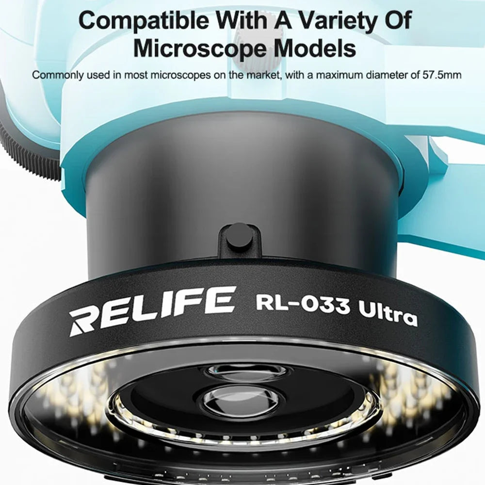 RELIFE RL-033 Ultra Microscope LED Ring Light 105 LEDs USB Powered Adjustable Brightness Partition Control Light Source Tools