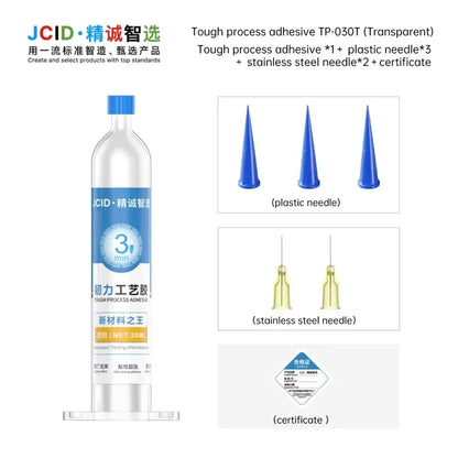 JCID TP Nano Repair Glue for Phone/Electric 3Min Cure Super Strong Fire-Resistant -16℃~62℃ Metal/Plastic/Glass Glue Phone Repair