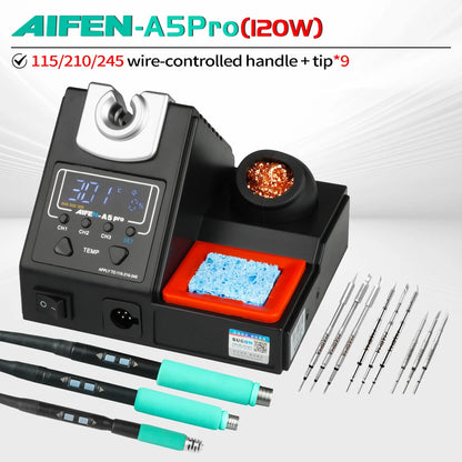 AIFEN A5Pro 120W Soldering Station Wire-Controlled Handle 245/210/115 Electronics Soldering Iron Rework Station BGA Repair Tools