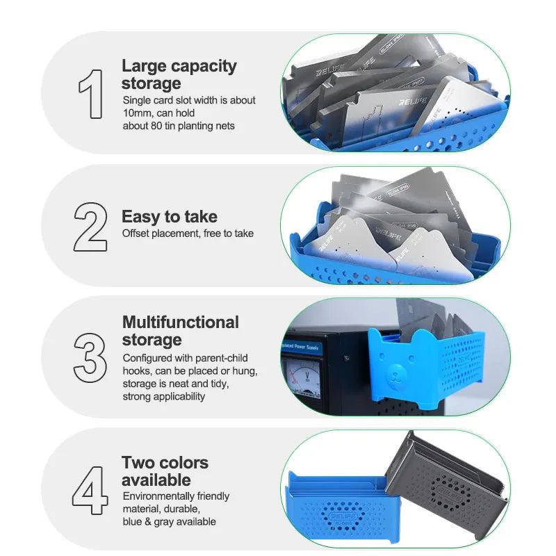 RELIFE RL-001S  Multifunctional Tin Planting Net Storage Box Large Capacity can Hold about 80 Tin Planting Nets Repair Tools