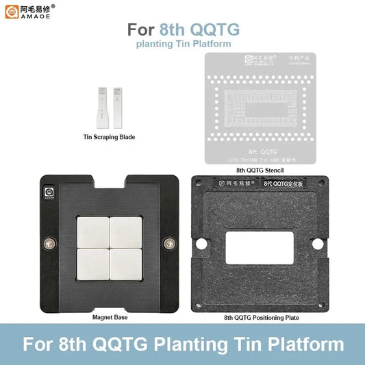 Kit de plataforma magnética de reballing BGA AMAOE para CPU Intel de 8.ª generación (QQTG / SREJQ / SREJP)