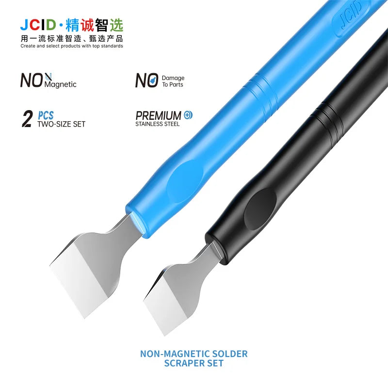 JCID SC-02 Precision Non-Magnetic Solder Scraper Tool Set for BGA Reballing & Phone Repair