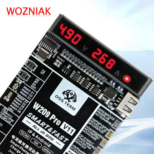 Placa de activación de batería OSS W209 Pro V11 para series iPhone 11-17, Apple Watch S1-S8 y teléfonos Android, carga rápida de batería