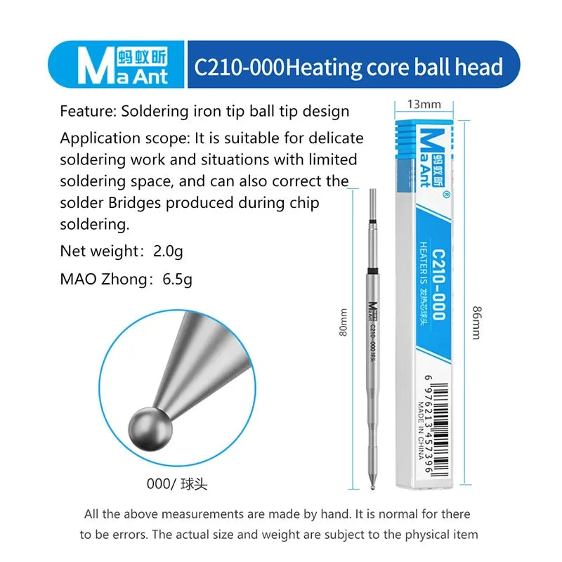 MAANT C210-000 Ball-Head Soldering Iron Tip