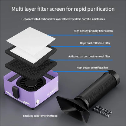 LANRUI L03 Welding Fume Extractor Air Purifier with HEPA Filter for Phone Repair Welding Smoke Dust Purification Instrument