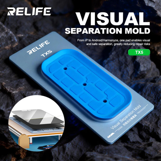 Herramienta de separación de pantalla visual RELIFE TX5 para la serie iPhone 12-17, compatible con la reparación de pantallas planas y curvas de Android en un 99 %