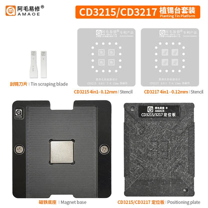 AMAOE MacBook CD3215 / CD3217 USB-C Power IC Magnetic Reballing Platform Kit