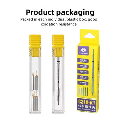 OSS C210-K1 0.1mm C210 Rapid Heating Replaceable Flying Wire Soldering Iron Tip For 210 Series Soldering Iron Handle