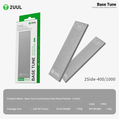 2UUL FM01 Metal Whetstone for Tweezers Correcting Repair Blade Soldering Tips Double-Side Polishing Grinding Tool Repair