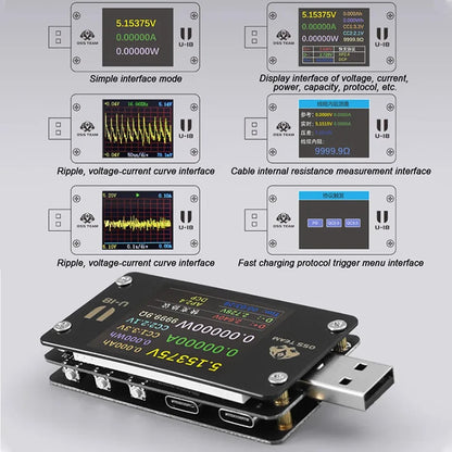 OSS U18 Voltage Current Tester Support Fast Charging Charging Current/Voltage Testing Capacity Cable Resistance Measurement Tool