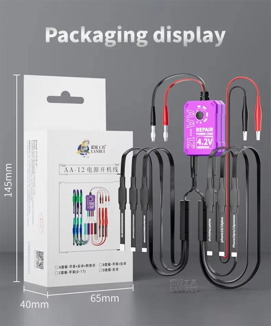 LANRUI 6-16/17 Pro Max Cable de encendido AA-12 para reparación y prueba de teléfonos móviles Android para SM HW XIAOMI, cable de encendido y arranque para reparación