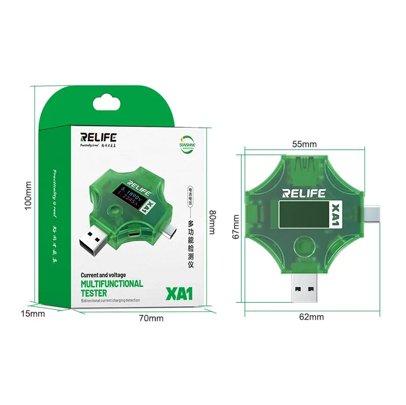 RELIFE XA1 Multifunctional Tester Bidirectional Current Detection Protocol Automatic Identification Fast Charge Detection