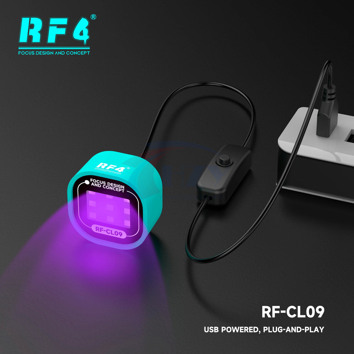 Lámpara UV por USB RF4 RF-CL09 con 9 LED para reparación de teléfonos