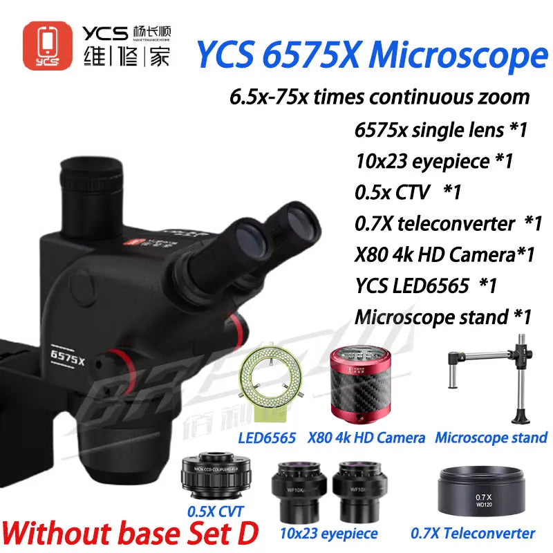 YCS Repairer YCS-6575X Trinocular Microscope 6.5x-75x times continuous zoom mobile phone repair equipment