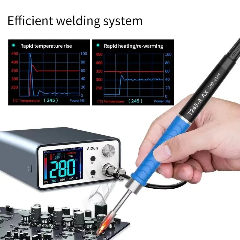 Aixun 200W T3A Intelligent Soldering Station with Electric Soldering Iron T12 T245 936 Handle Welding Tips for SMD BGA Repair