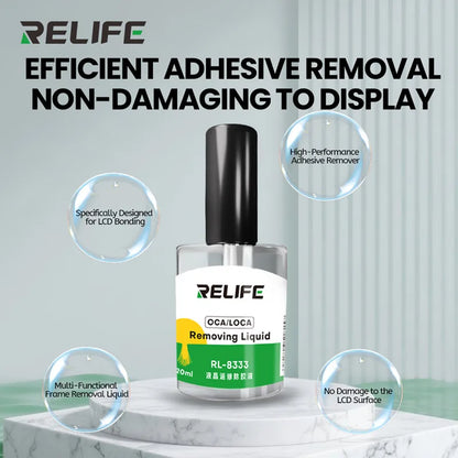 RELIFE RL-8333 20ml LCD Screen Repair Adhesive Remover Liquid for Phone Motherboard Repair Safe Non-Corrosive Glue Dissolver