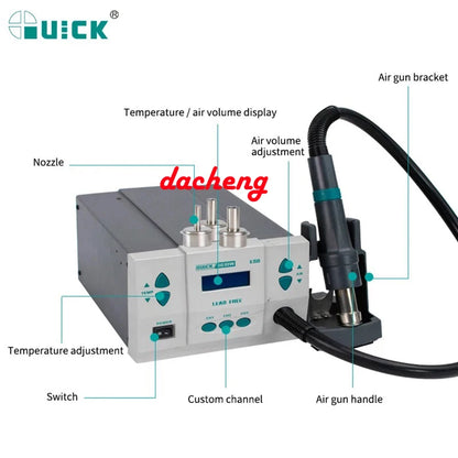 1000W Quick 861 DW Professional Hot Air Gun, Quick 861 Pro Intelligent Rework Desoldering Station, Precise Temperature Control