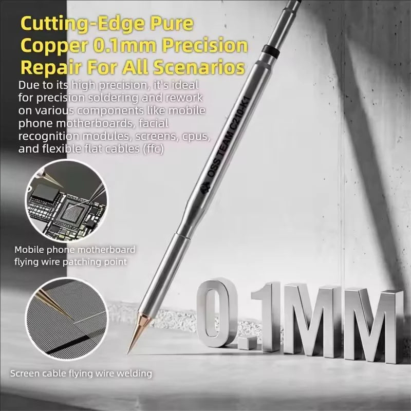 OSS C210-K1 0.1mm C210 Rapid Heating Replaceable Flying Wire Soldering Iron Tip For 210 Series Soldering Iron Handle