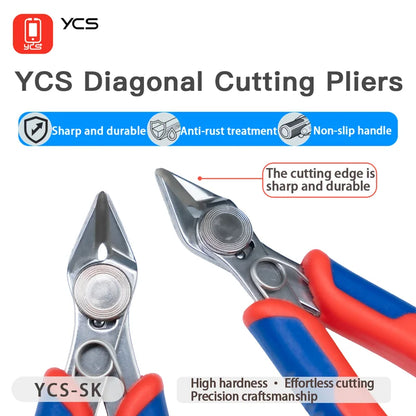 YCS-SK Diagonal Cutting Pliers for Electronics Repair Jumper Wires PCBs Cutting Plastic Gates Fine Copper or Iron Wire Tool