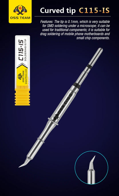 OSS C115 C210 T245 Tips Universal C245 C210 C115 Soldering Iron Tip Compatible SUGUN Maant GVM OSS Soldering Station Handle