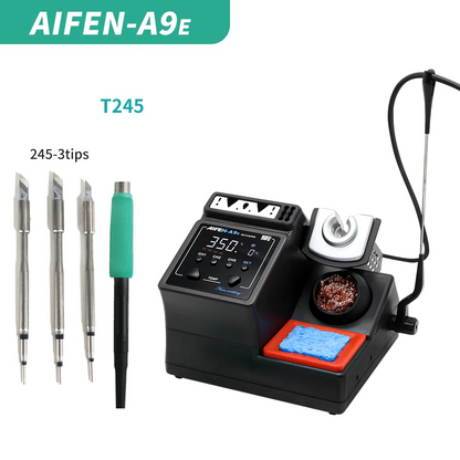 Estación de soldadura AIFEN A9E de 160 W con calentamiento rápido, compatible con puntas C210 y C245, para soldadura electrónica y retrabajo.