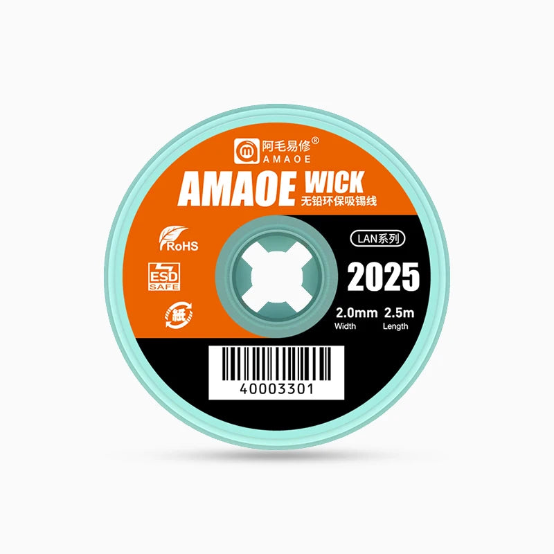 AMAOE Copper Desoldering Braid Wick (2.5m Length)