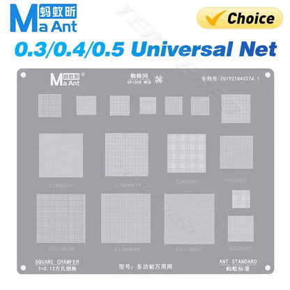 MAANT Universal Multi-Pattern BGA Reballing Stencil
